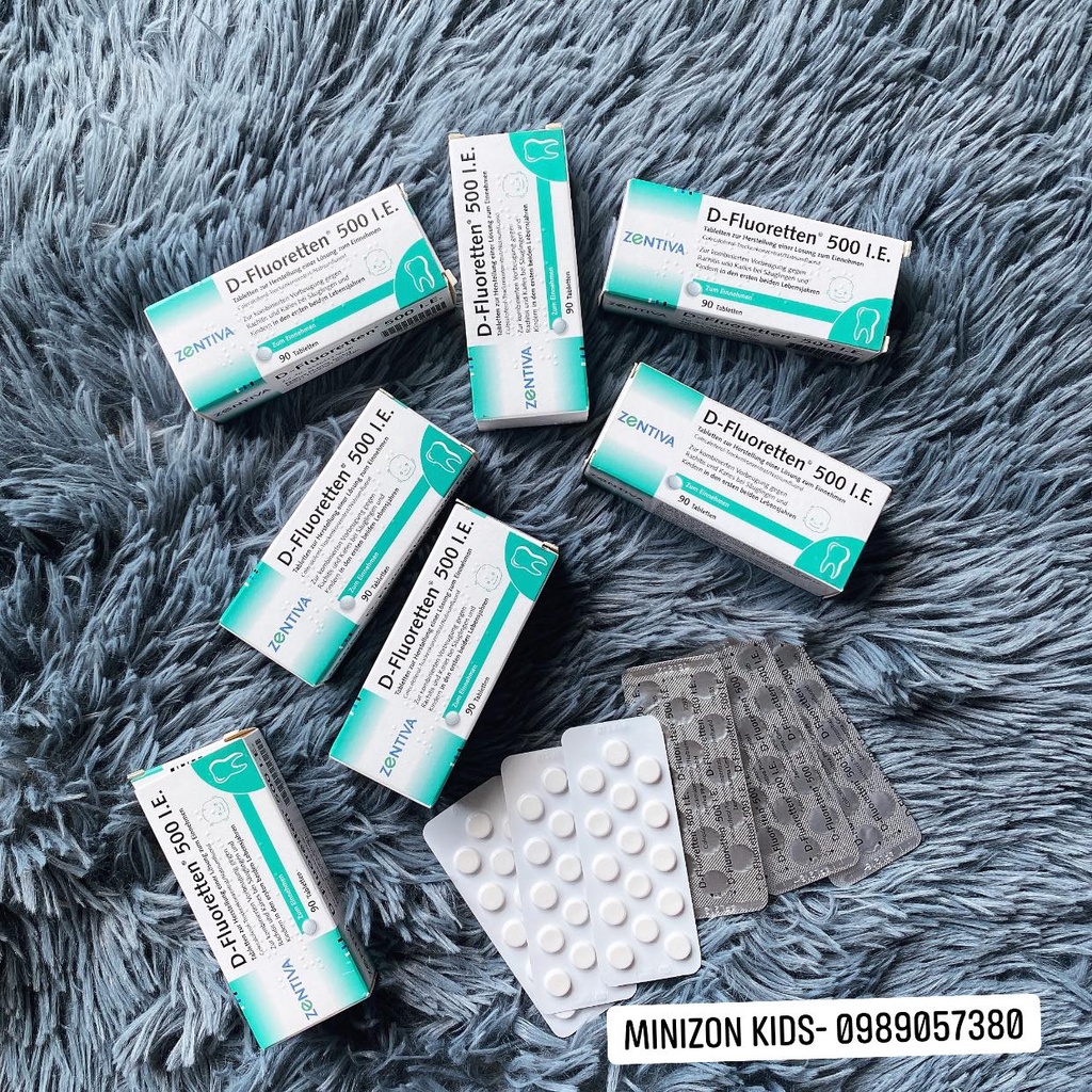 Vitamin D Fluoretten 500 I.E Của Đức Dạng Viên Hộp 90 Viên | Minizon Kids
