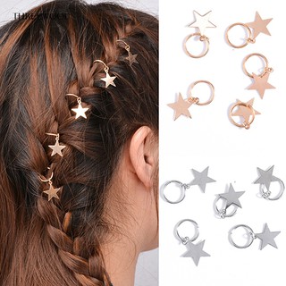 [Ready Stock5Pcs Women's Shiny Star Hair Clips Braids