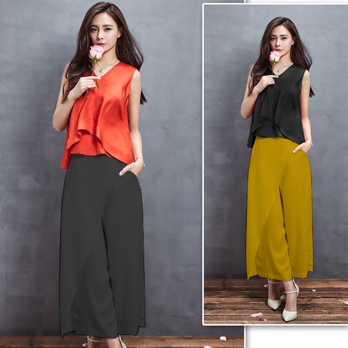 [GIÁ HỦY DIỆT] SET ÁO GỢN SÓNG QUẦN VẠT XÉO S340