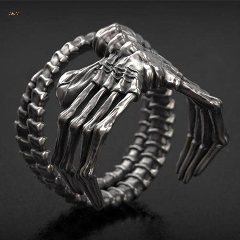 Nhẫn Hình Đầu Lâu Phong Cách Gothic Cho Nam Và Nữ, Cỡ 6-12