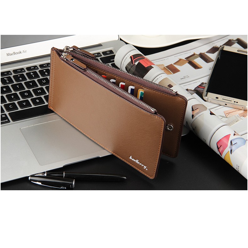 Ví dài nam HUTALEATHER 2 khóa ngoài kết hợp khóa nút bấm thời trang phong cách VNA49