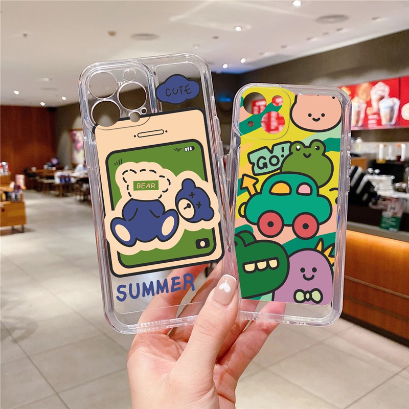 Suntaiho Ốp lưng iphone Ốp Điện Thoại mềm trong suốt in graffiti thích hợp cho iPhone 11 12 13 pro promax Xs Max XR 7 8 Plus
