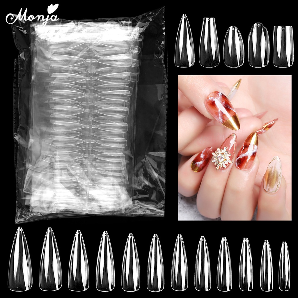 MONJA Bộ 120 / 240 Móng Tay Giả Toàn Diện Bằng Acrylic