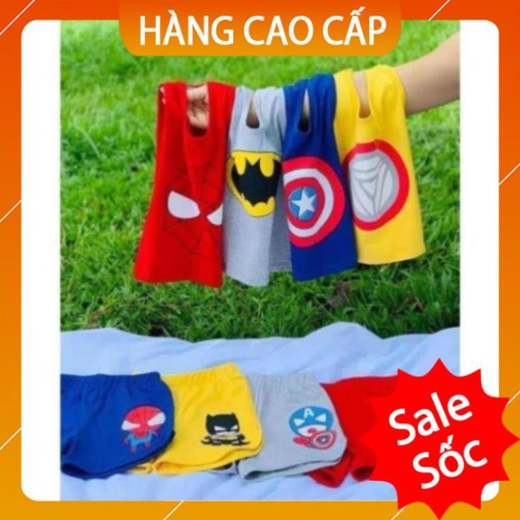 Bộ Ba Lỗ Siêu Nhân Cotton Thun Lạnh Mềm Mịn Mát Cho Bé Trai