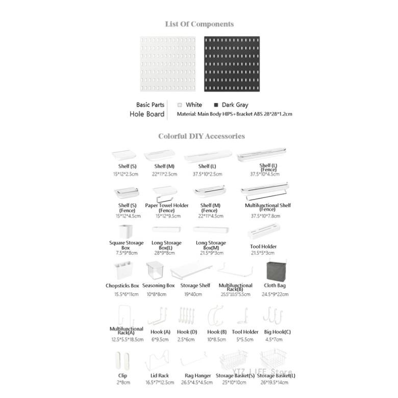 Kệ treo khăn giấy G004 Kệ đa năng phụ kiện pegboard