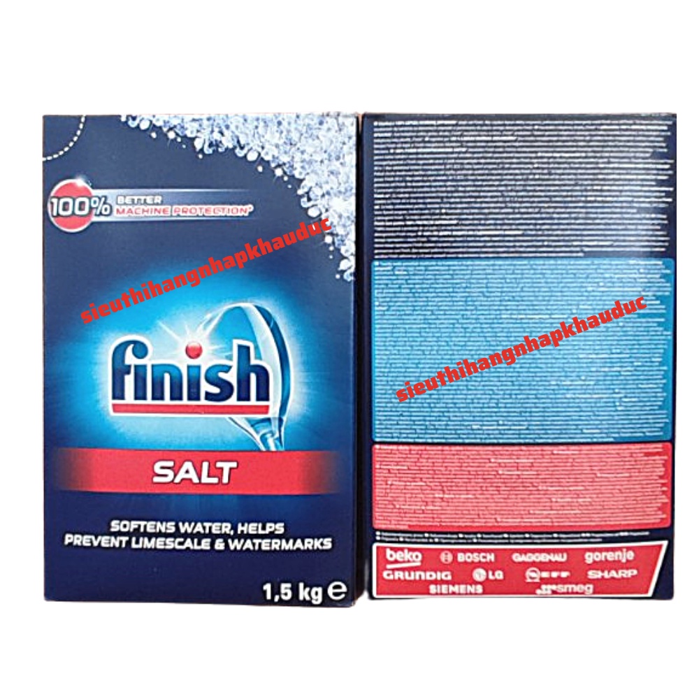 Muối rửa bát Finish 1,5kg/ Hộp [ Tặng túi zíp bảo quản ]