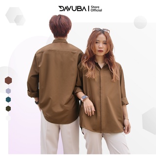 Áo sơ mi tay dài nam nữ form rộng hàn quốc davuba sm002