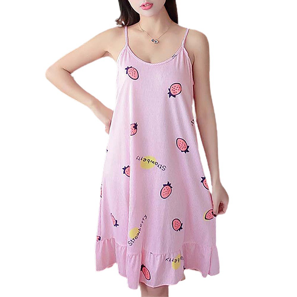 đồ ngủ Kẻ Sọc In Hình Trái Cây Đáng Yêu Cho Nữ