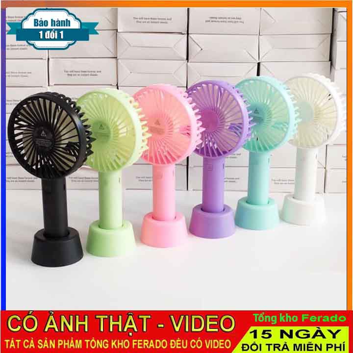 Quạt cầm tay, quạt tích điện mini với 3 mức gió siêu mát