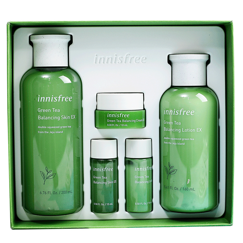 Innisfree Green Tea Extract Moisturizing Skin Care Cosmetic Set