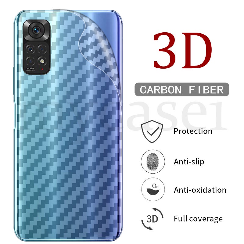 Dán Lưng Điện Thoại Cacbon Chống Vân Tay Cho Redmi Note 12 12S 11 11s 10 10s 9 9s 8 Pro Plus Pro+ 4G 5G 2023