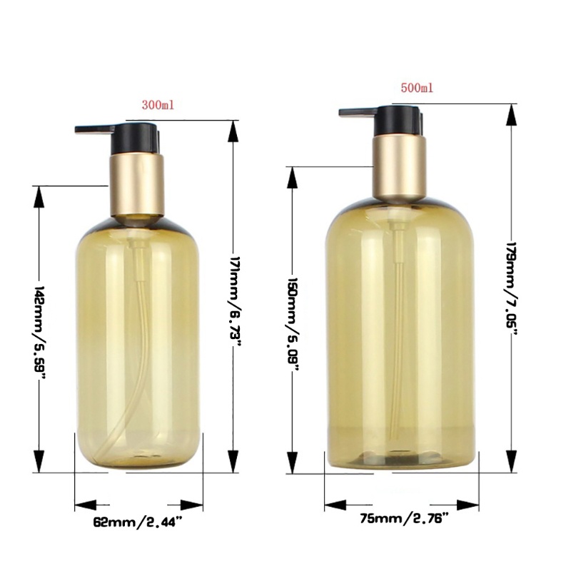 Set 2 Chai Rỗng Dạng Bơm 300ml 500ml Đựng Dầu Gội Đầu Tiện Dụng