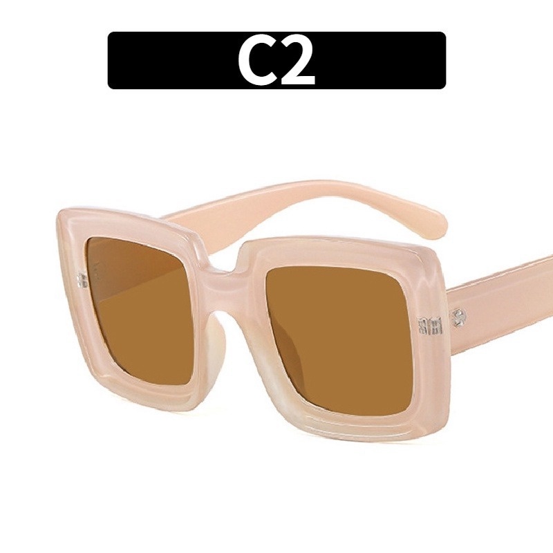 (KIQI-FASHION) COD Kính Mát Gọng Vuông Lớn Chống Tia Uv400 Thời Trang Âu Mỹ Cho Nam Nữ