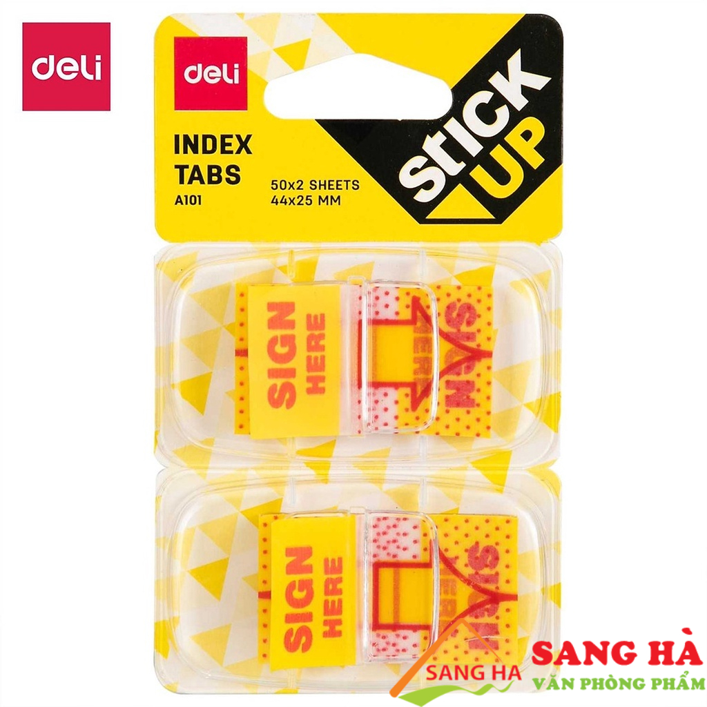 Giấy note phân trang trình ký SIGN HERE A101 - Hàng chính hãng Deli