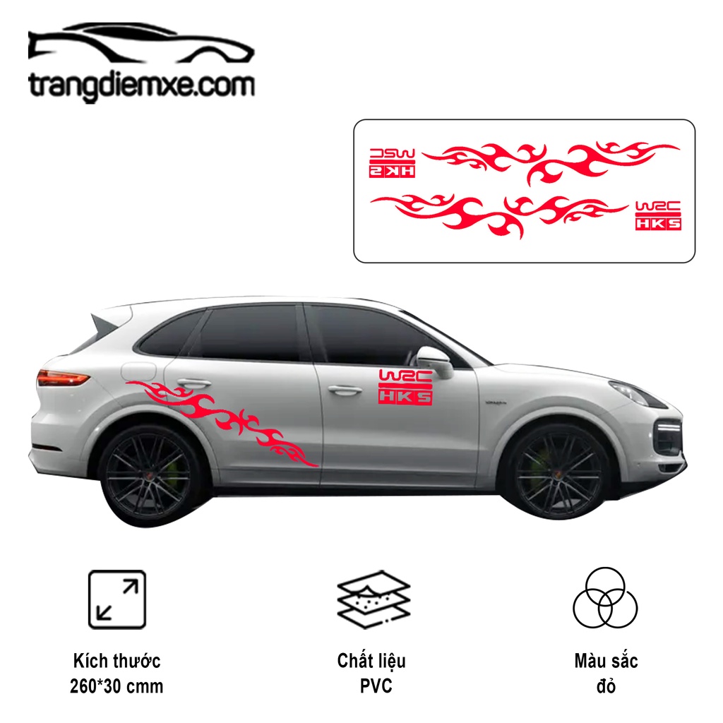 Decal Trang Trí Ô Tô Hình Vết Lửa Y57 Tem Dán Độc Đáo Trangdiemxe