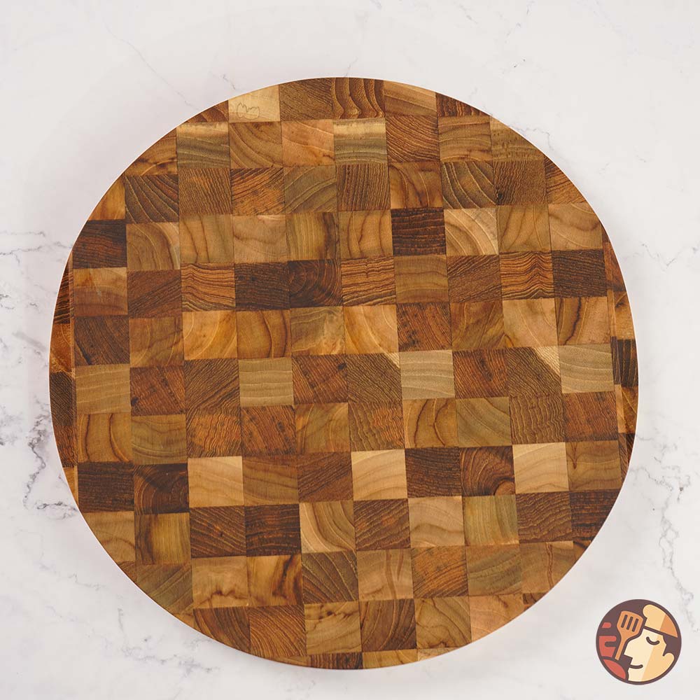 Thớt gỗ Teak Chef Studio cao cấp hình tròn, đa dụng, an toàn cho sức khỏe, size 30x30 cm