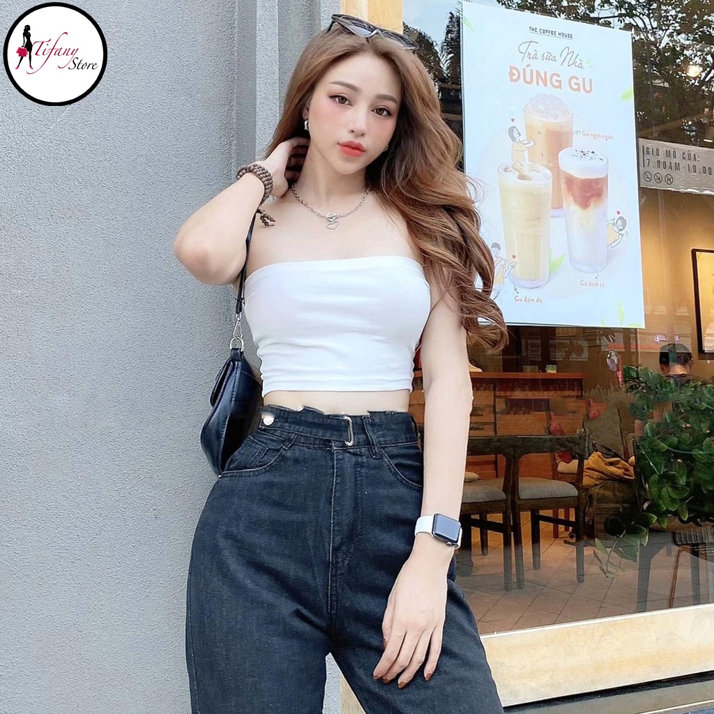 Áo Ống Quây Ngực Thun Trơn Co Giãn Croptop Màu Trắng Freesize "ÁO QUÂY"