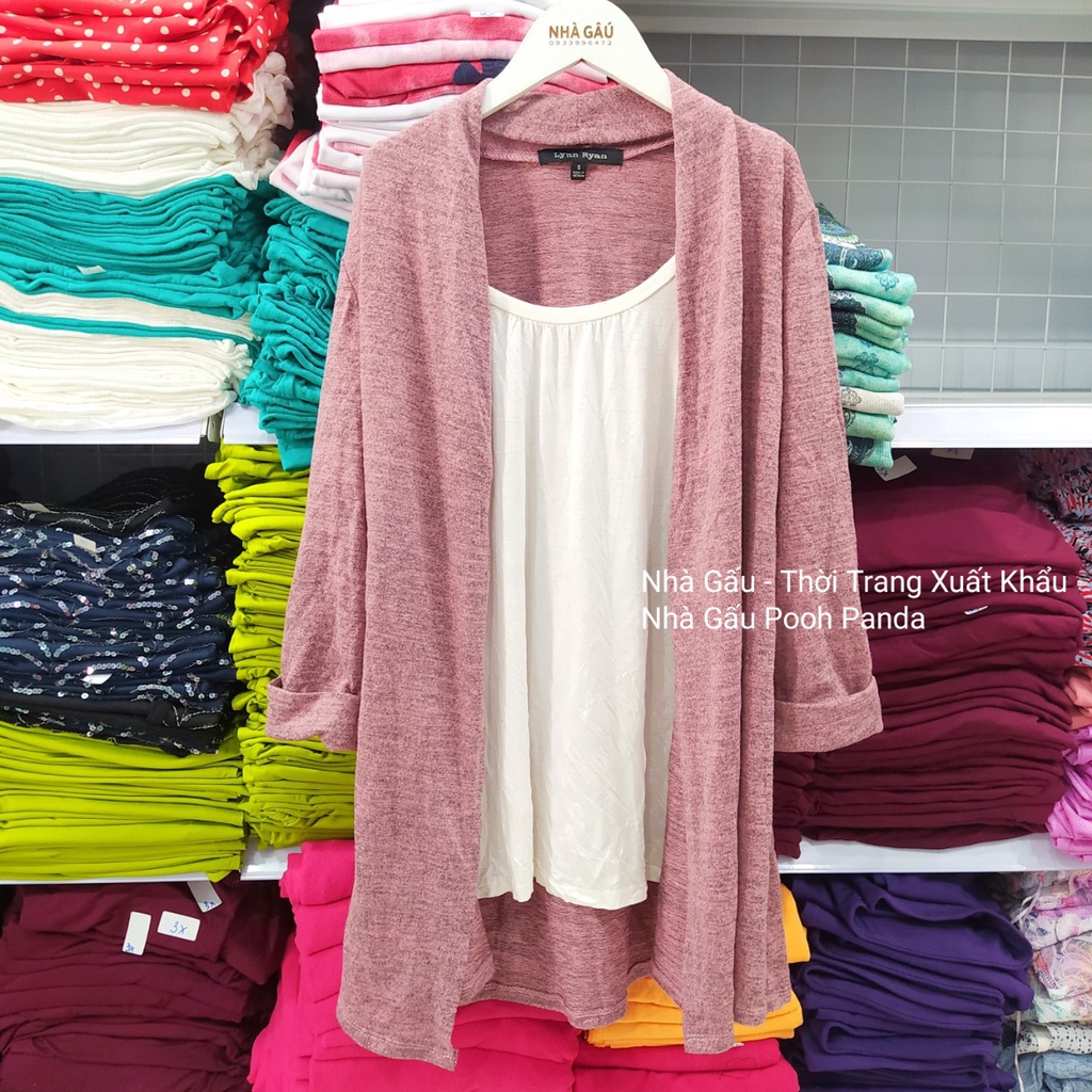 Áo len phối cardigan xuất dư hàng chuẩn xuất âu Lynn có big size
