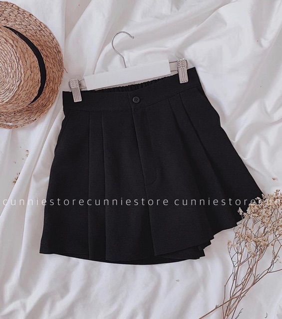 ✅Quần shorts 2 ly xoè xinh xắn MiuMiu Fashion _ Quần short ống rộng xòe Đen , Nâu , Tím