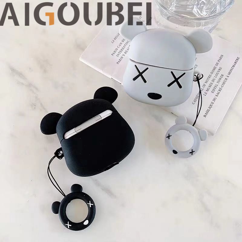 Cartoon silicone protective cover for Airpods I12 earphone charging case