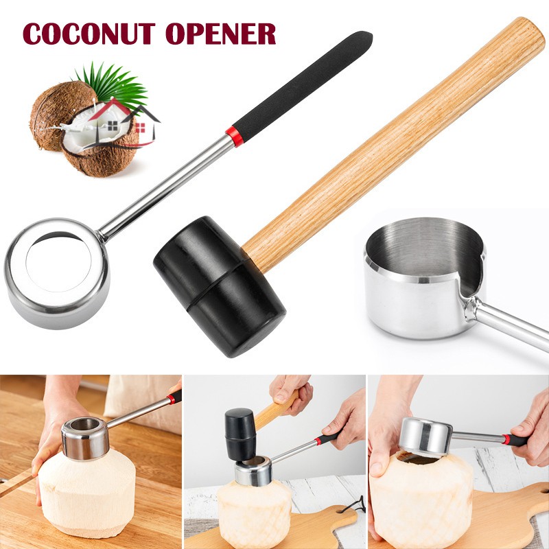 Dụng cụ tách vỏ dừa bằng thép không gỉ tiện lợi