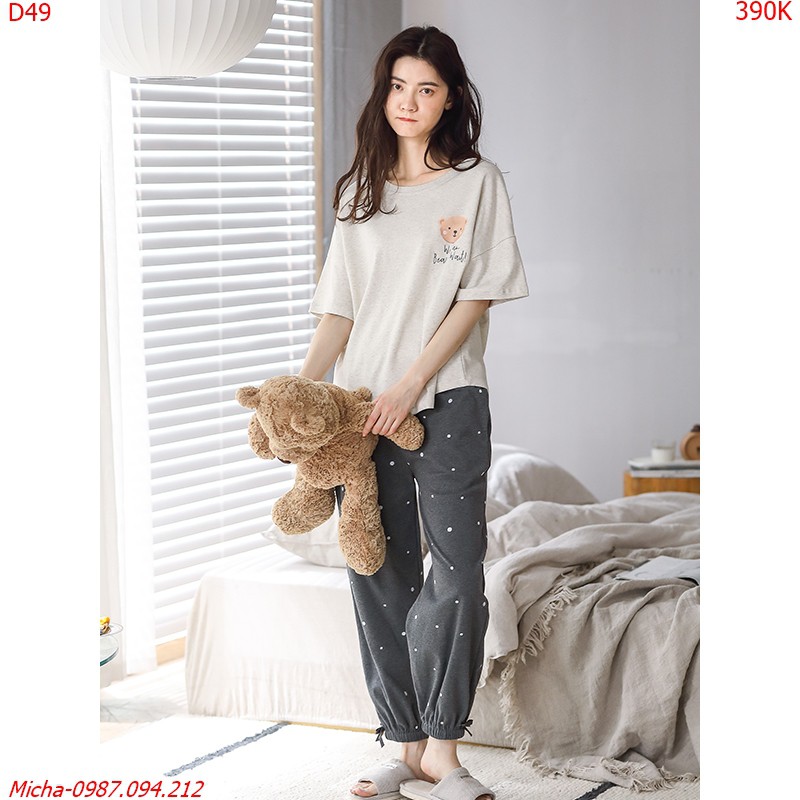 Đồ bộ nữ cotton cao cấp dễ thương trẻ trung (có hình in sau lưng) - Micha D49 | BigBuy360 - bigbuy360.vn