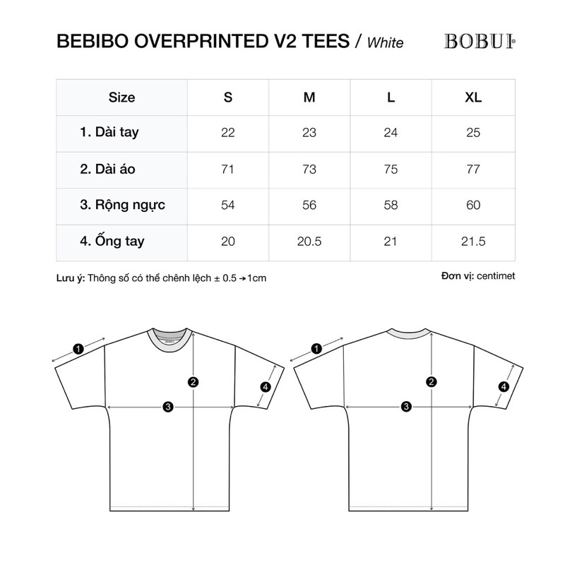 BOBUI BEBIBO OVERPRINTED V2 TEE/ WHITE