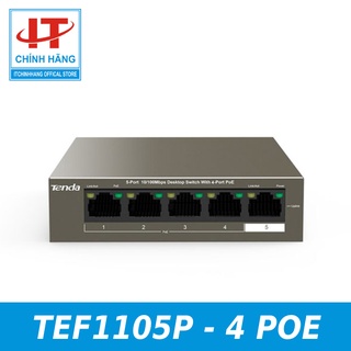 Bộ Chia Mạng 4 Cổng PoE Tenda TEF1105P,bảo hành 36 tháng