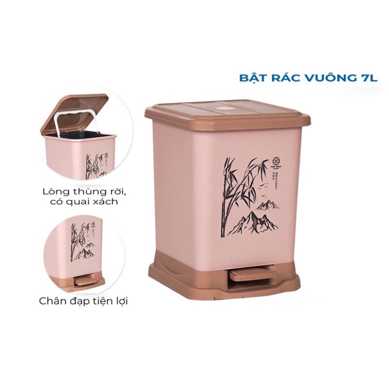 Thùng Đựng Rác Văn Phòng Tiện Lợi Có Nắp Đậy Phong Cách Nhật Bản