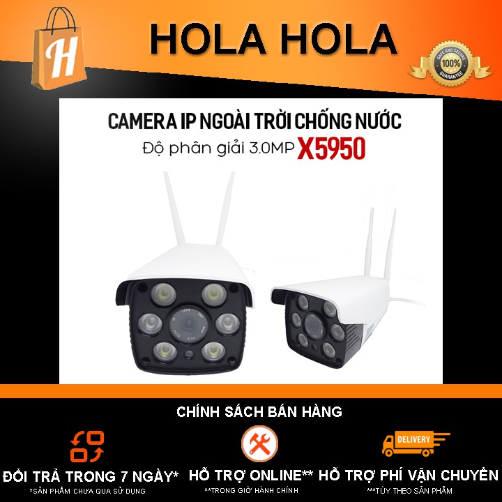 Camera IP Ngoài trời chống nước X5950 chống nước chống bụi độ phân giải 3.0MP - ống kính xoay được