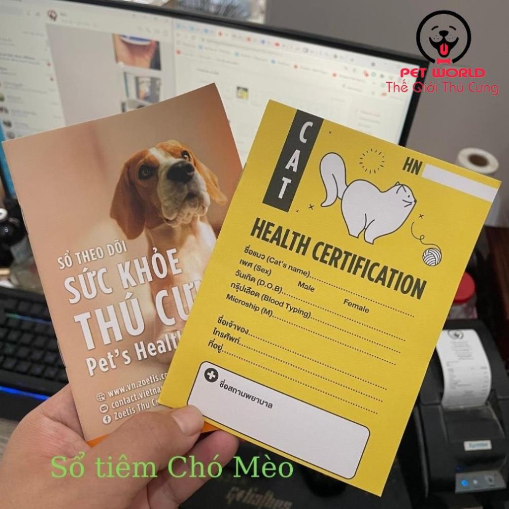 Sổ theo dõi sức khỏe tiêm phòng tẩy giun chó mèo