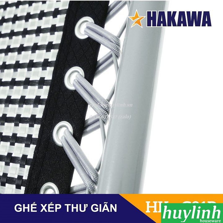 Ghế xếp gấp thư giãn Hakawa HK-G21P - Mẫu mới 2020 - Tặng khay để ly