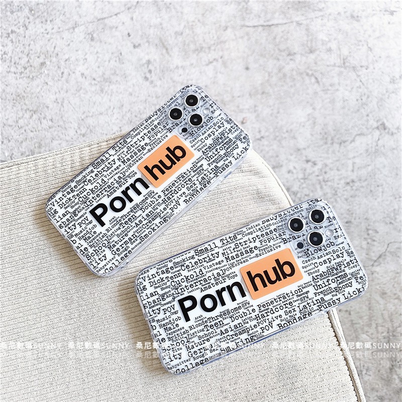 Ốp điện thoại trong suốt in chữ Pornhub cá tính cho Iphone | BigBuy360 - bigbuy360.vn