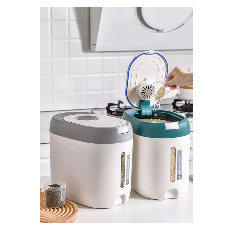Thùng Đựng Gạo 10Kg Siêu Bền, Có Nắp Đậy Tiện Dụng, Chống Ẩm Mốc Mối Mọt - Bảo Hành 12 Tháng