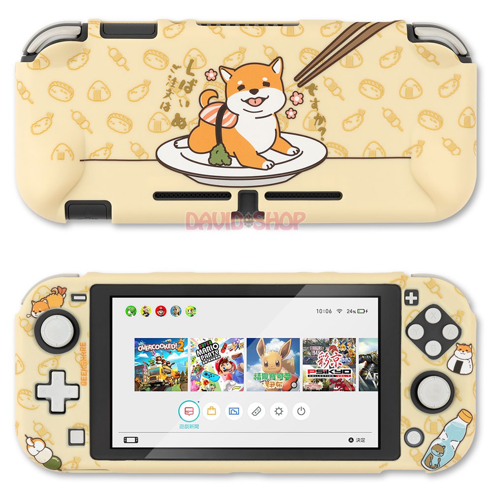 Ốp cứng toàn thân cao cấp chủ đề Cún Shiba Inu hãng Geekshare cho Nintendo Switch Lite