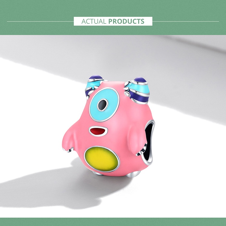 Charm BAMOER SCC2057 bạc 925 hình quái vật một mắt thích hợp cho vòng tay thủ công