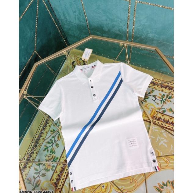[Sẵn hàng] Áo Thun Nam Thom Browne Kẻ Xanh Hot Trend Hiện Nay - Áo Phống Nam Thom Kẻ Xéo Cao Cấp