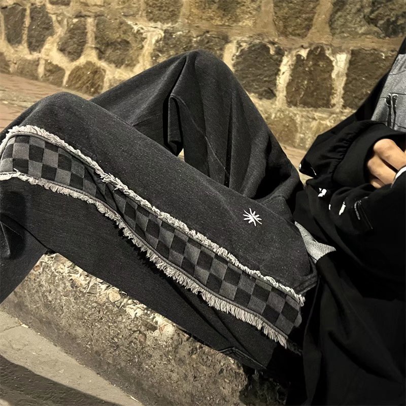 Quần jeans dài ống rộng phong cách Âu Mỹ thời trang cho nam