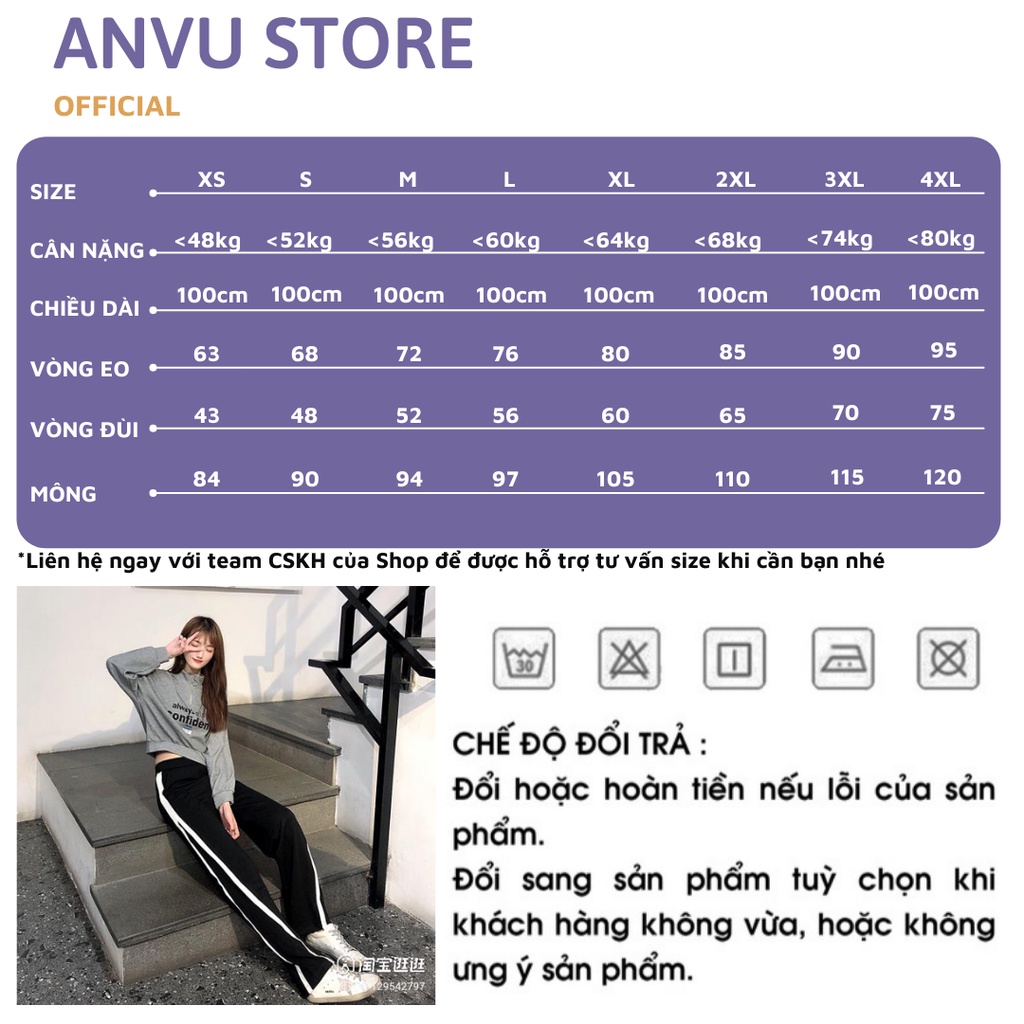 Quần ống rộng suông bigsize nữ 2 sọc lưng cao cạp chun vải cotton cao cấp co dãn 4 chiều không bai xù phong cách Hàn