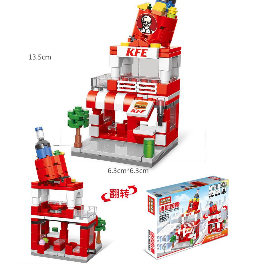 Xếp Hình LeGo cửa hàng của các thương hiệu nổi tiếng, xây dựng thành phố lego