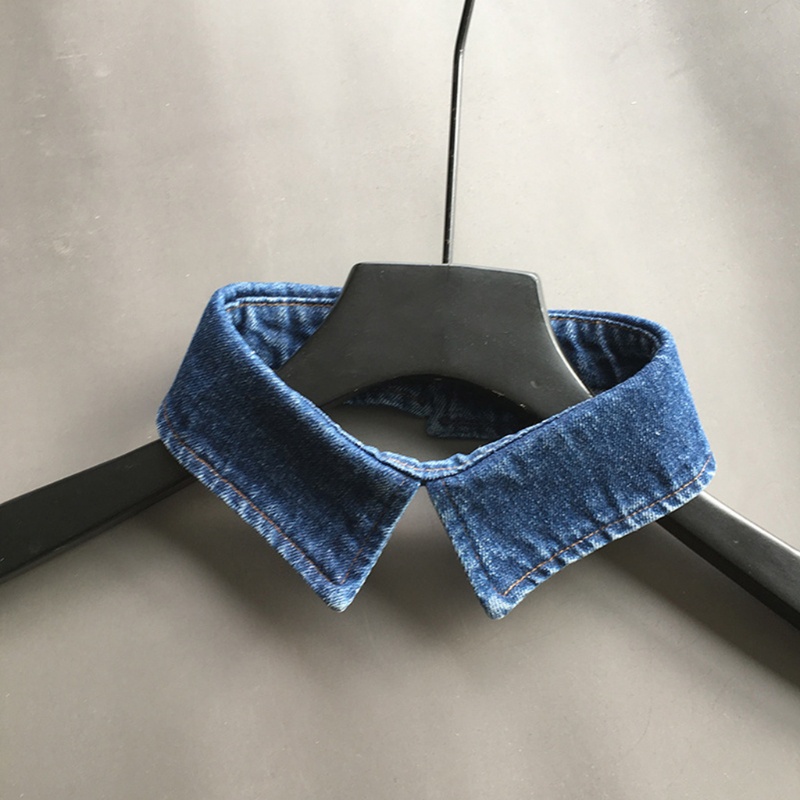 Vòng Cổ Choker Denim Màu Xanh Dương Cài Nút Trang Trí Kiểu Vintage