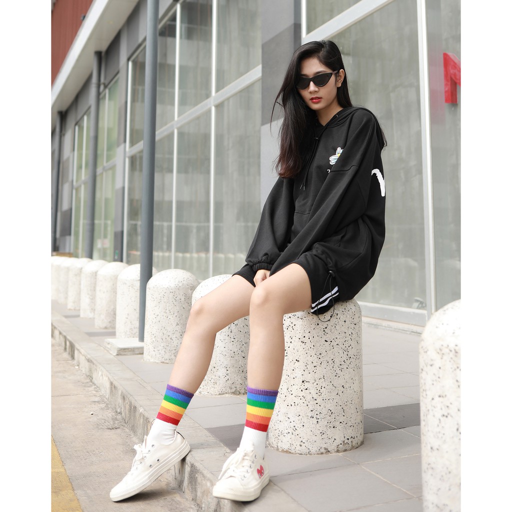 Áo Hoodie No Smile - Phía Trước Và Sau In Hình Sắc Nét - Chất Vải Nỉ Da Cá - Form Oversized Rộng Thoải Mái - Màu Đen