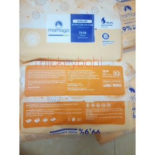 (3 tặng 1)Combo 4 gói khăn ướt Mamago 70 tờ (date 2023)