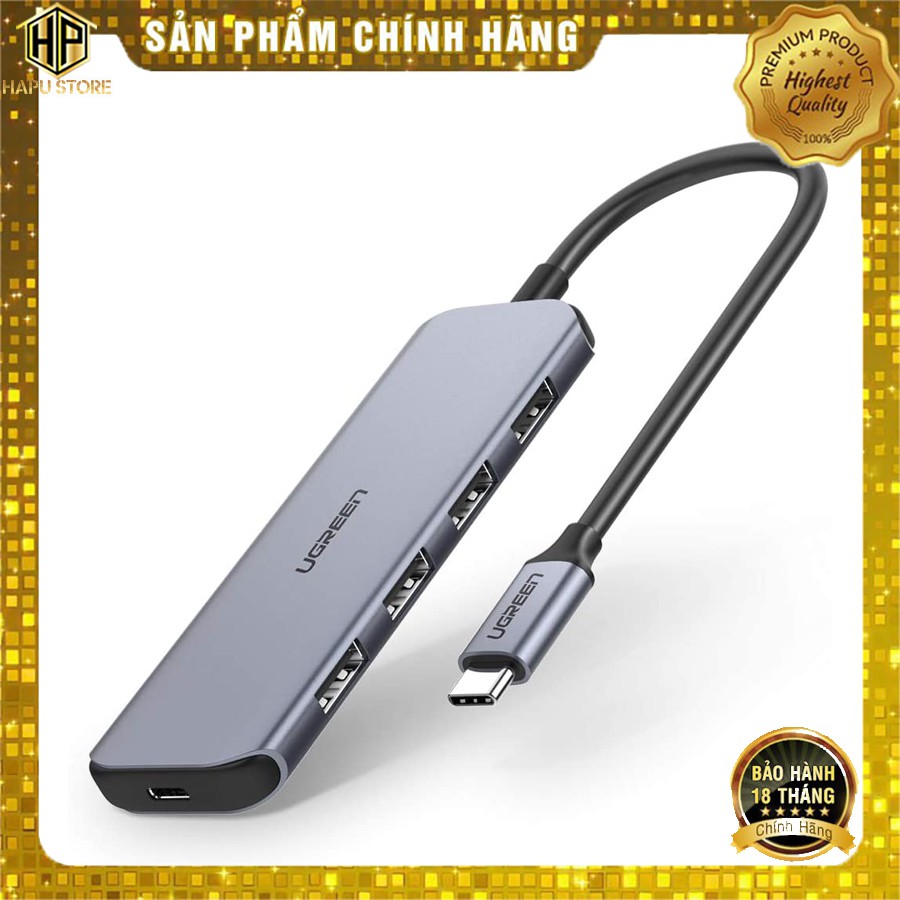 Bộ chia USB Type C sang 4 cổng USB 3.0 Ugreen 50979 chính hãng - Hapustore