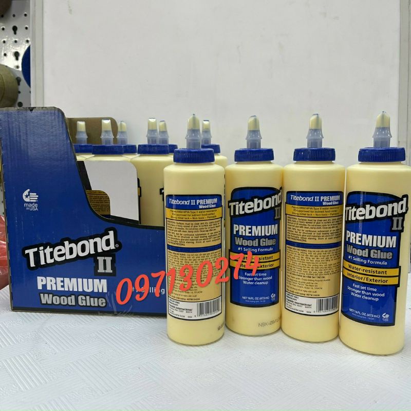 Keo dán gỗ Keo  Tibon Titebon Good Glue II 473ml trắng sữa dán gỗ ( hàng chính hãng)