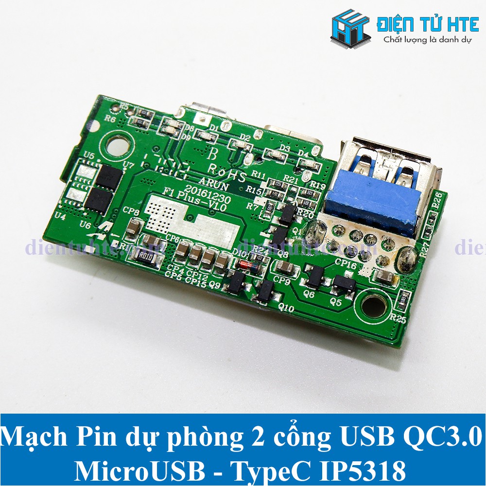Mạch Pin dự phòng 2 cổng USB IP5318 sạc nhanh QC3.0 18W