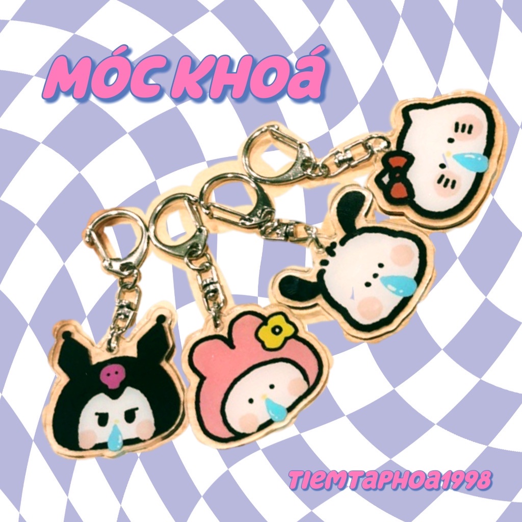 Móc Khóa Key Chain Nhựa Hoạt Hình Cảm Lạnh Mồ Hôi Bối Rối