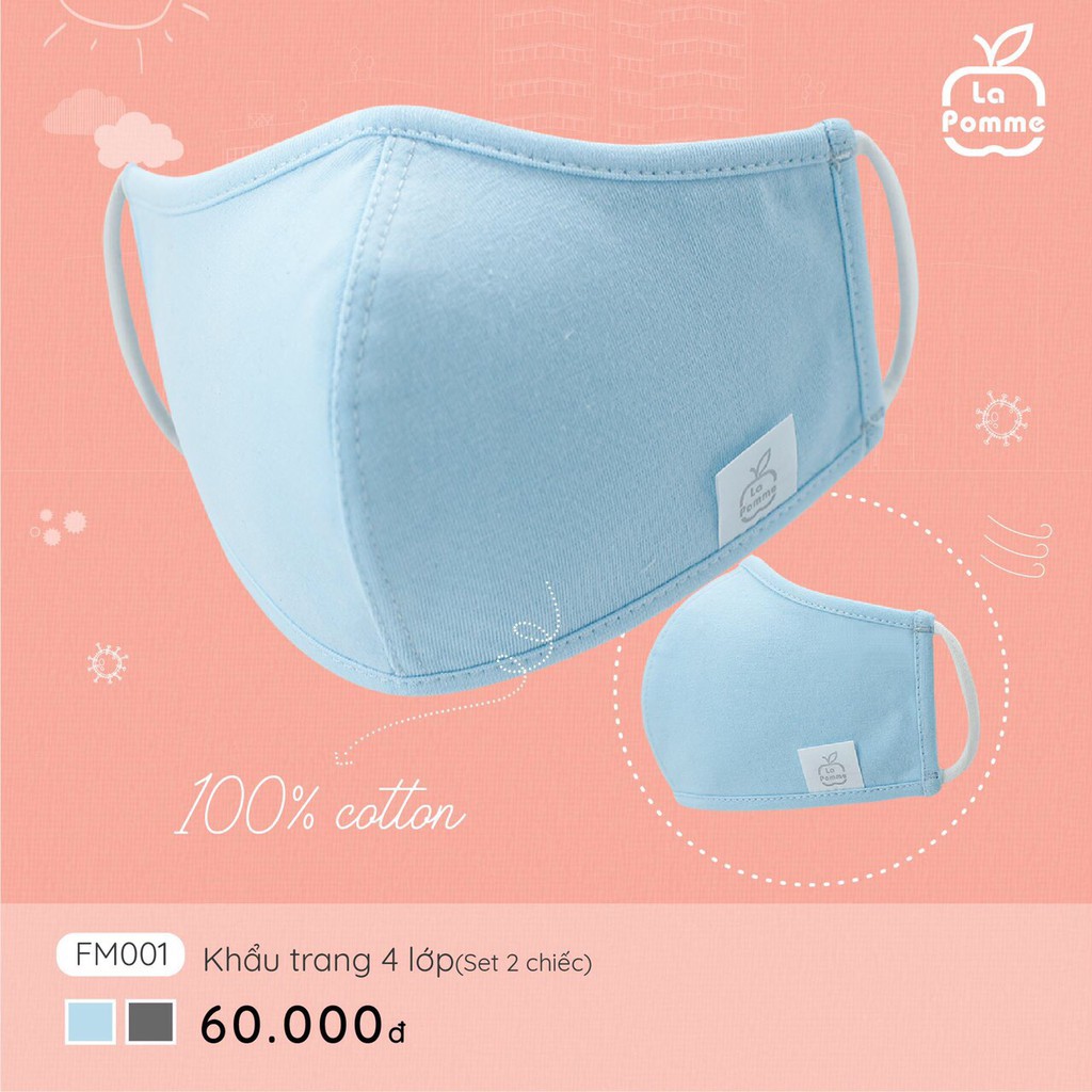 Sét 2 khẩu trang 4 lớp La pomme | BigBuy360 - bigbuy360.vn