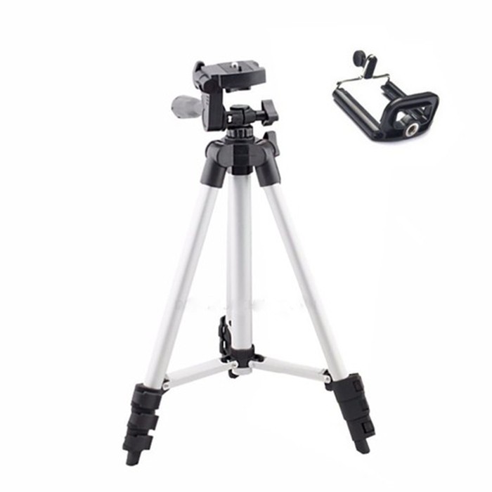 Combo tripod 3110 (Túi + Kẹp ĐT + giá 3 chân) Chụp Hình Livetream Cho Điện Thoại