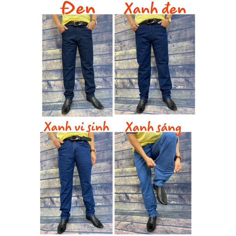 Quần jeans Nam ống suông vải cao cấp không phai màu quân giữ form ,đủ size đặc biệt có size cho người trên 100kg